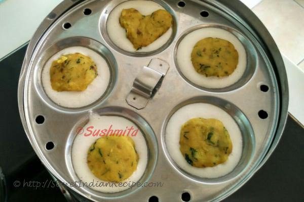 photo of Potato Mixture On Idli Batter
