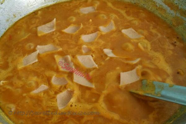 photo of cut pieces of wheat dough in Dal