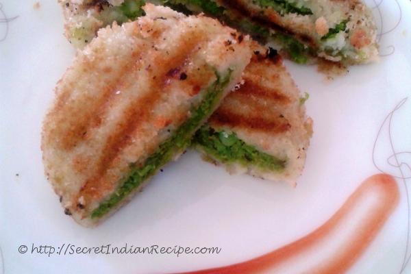 photo of green pea stuffed potato cutlets (potato cutlets stuffed with a spicy green pea filling)