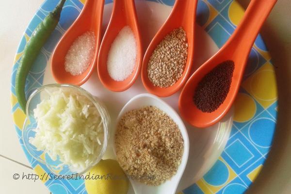 photo of ingredients for khamang kakdi
