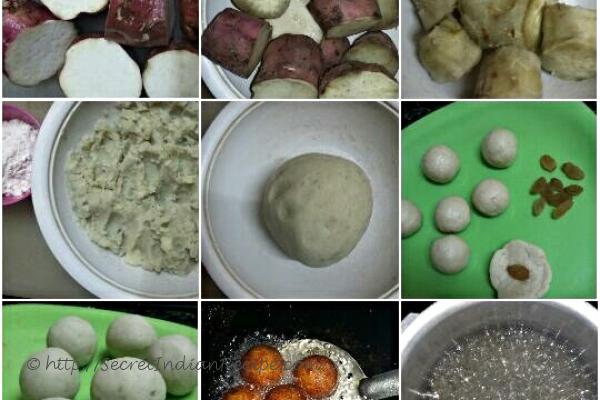 photo of sweet potato gulab jamun (vegan)
