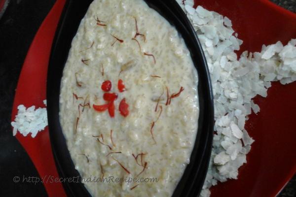 photo of chirar payesh / flattened rice pudding ..........