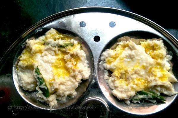 photo of chena bhape (steamed cottage cheese in coconut and mustard gravy)
