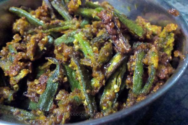 photo of ajwain bhindi fry (carom seeds flavored okra fry)
