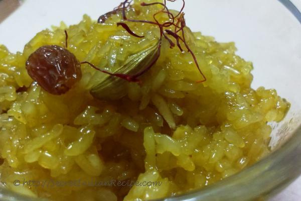 photo of zarda pulao with leftover rice (sweet rice dessert)