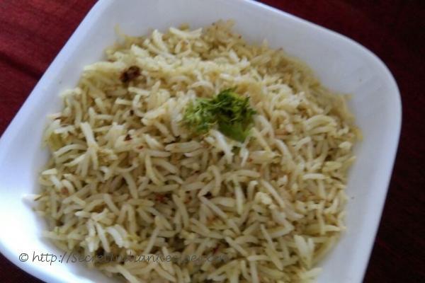 photo of coriander rice