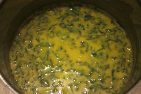 photo of bathue ki kadhi (chenopodium album & curd curry)