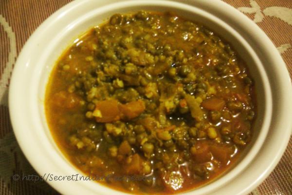 photo of sabut moong ki dal (whole green gram curry)