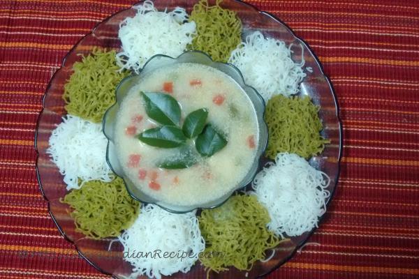 photo of Spinach Idiyappam with vegetable stew