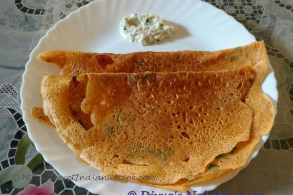 photo of bengal gram flour dosai