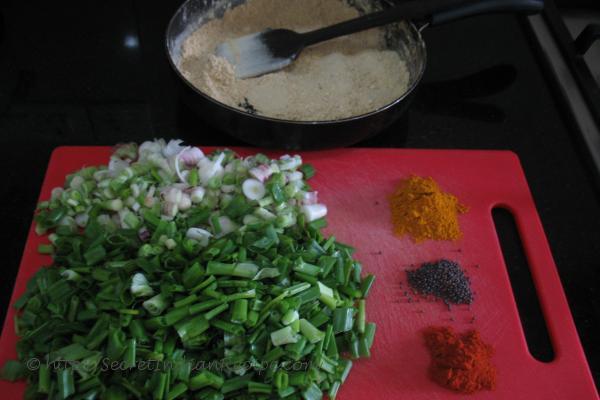 photo of Ingredients for Green Onion and Gram Flour Bhaji