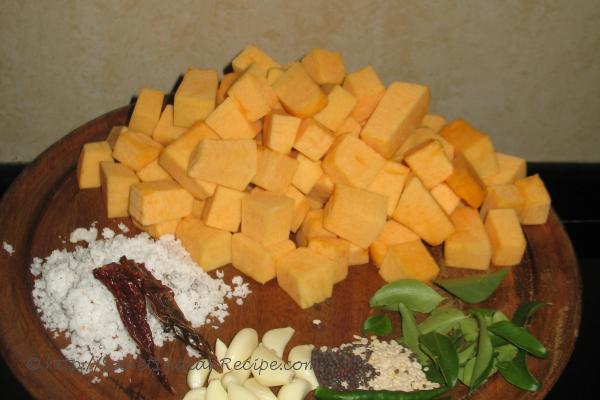 photo of Ingredients for Red Pumpkin Bhaji