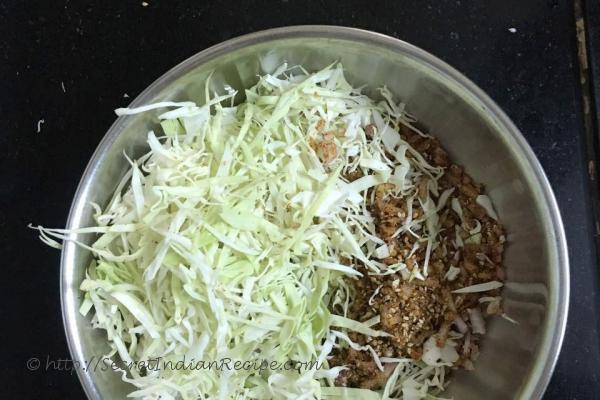 photo of kobi vadi (spicy cabbage pancake)