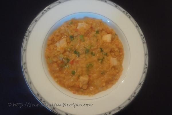photo of lentils chicken curry