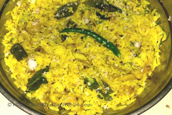 photo of phodni cha bhat ( rice seasoned with spices)