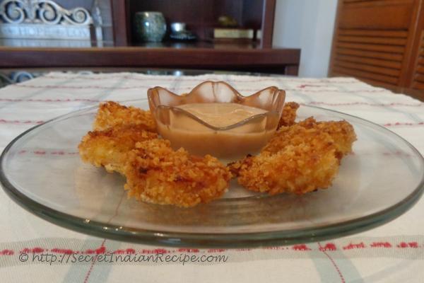 photo of tandoori popcorn shrimp with kick-in yogurt sauce