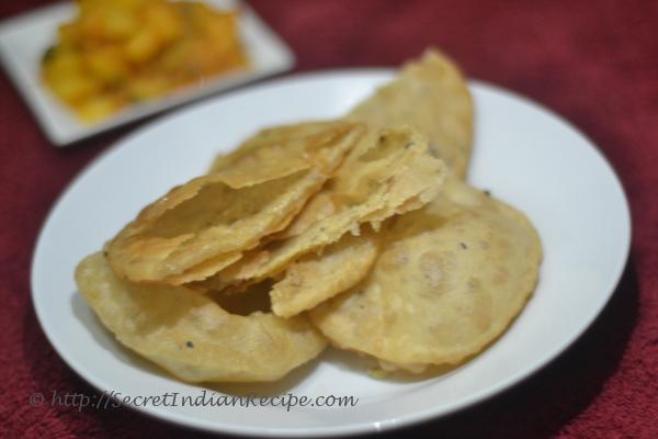 photo of urad dal ki kachori (lentil stuffed deep fried indian bread)