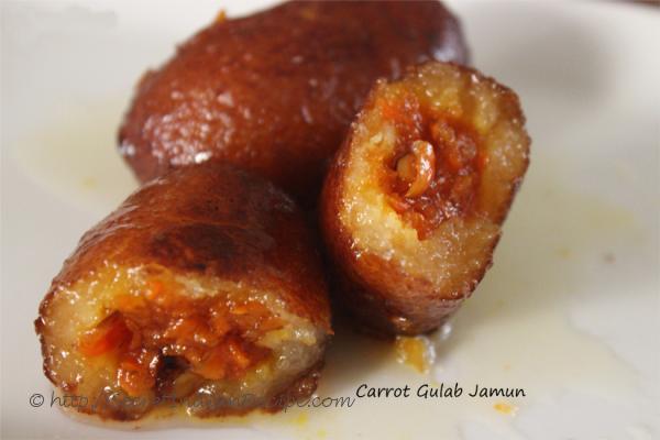 photo of carrot gulab jamun