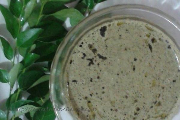 Curry leaf with roasted groundnut chutney