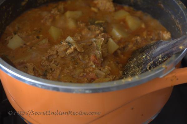 photo of kheema cooking
