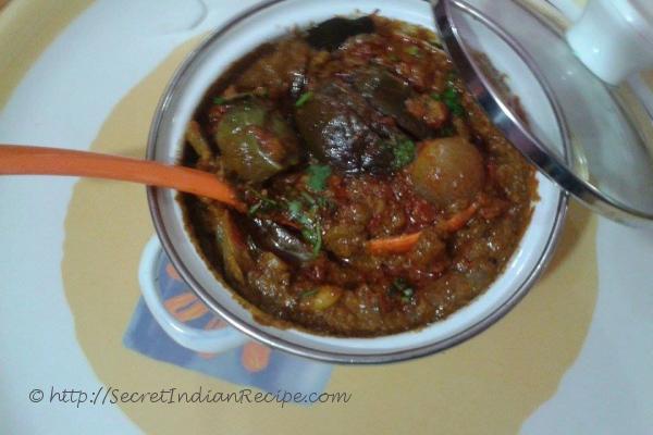 Roasted Brinjal in sour and Spicy curry