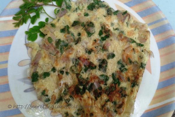 Muringa ila omelette (Drumstick leaves omelette)