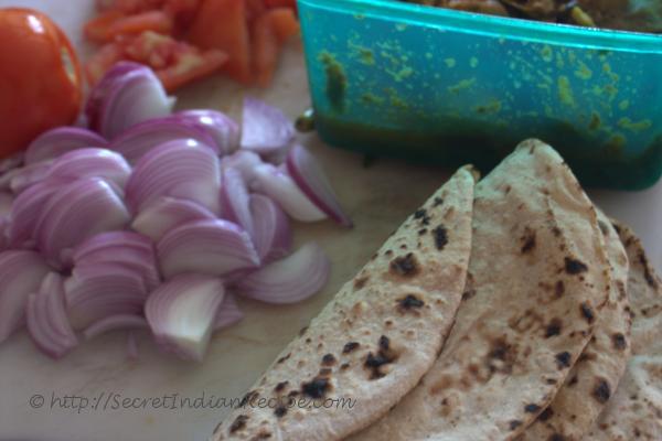 photo of ingredients for kothu chapathi